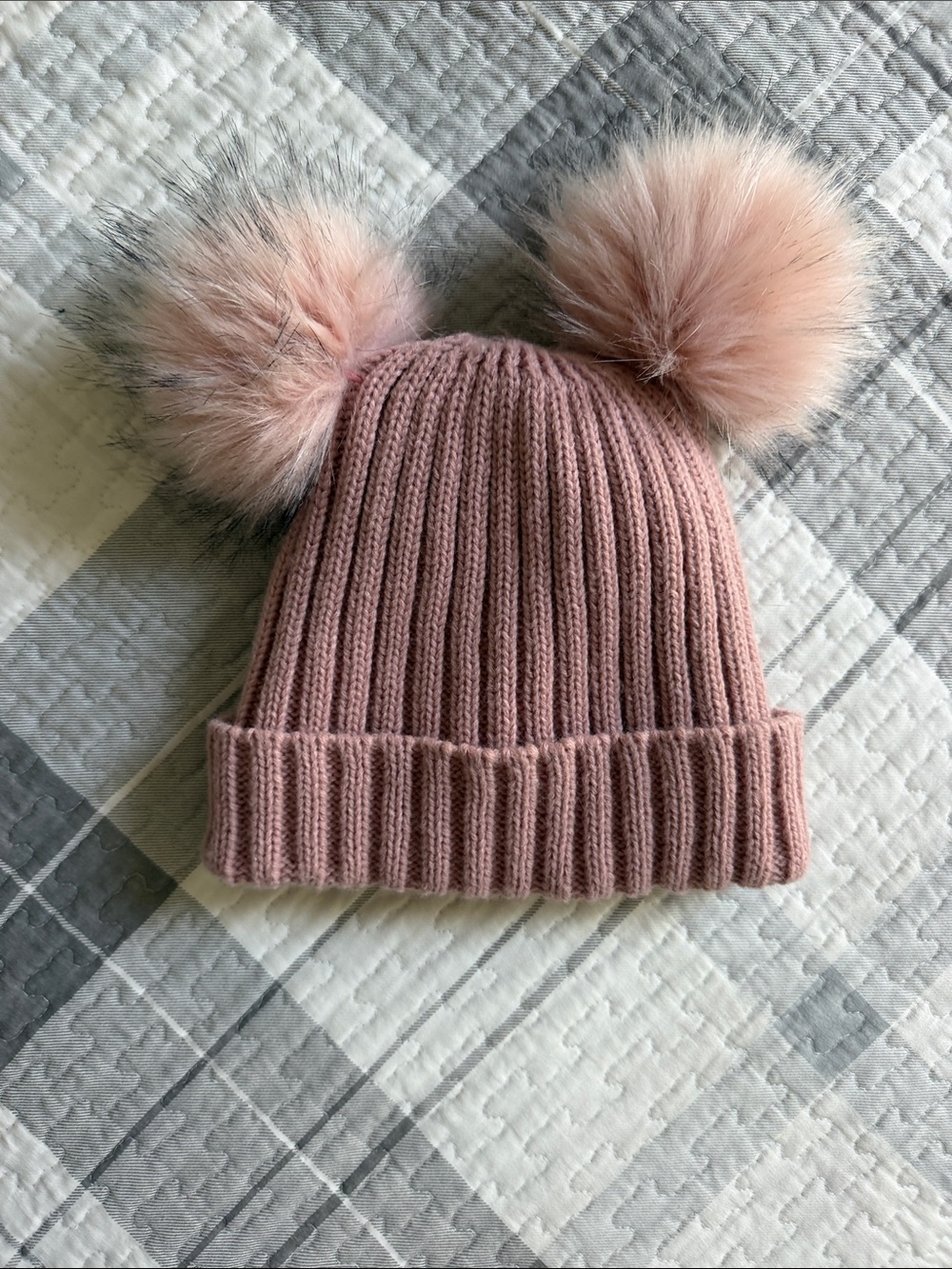 Charlotte Russe Kids Pink Double Pom Knit Hat